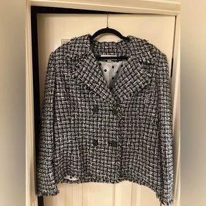 Tahari Black and White Tweed Blazer